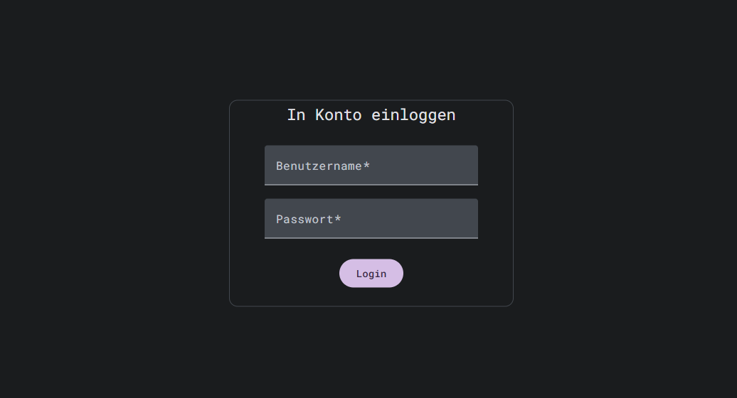 Login Bildschirm
